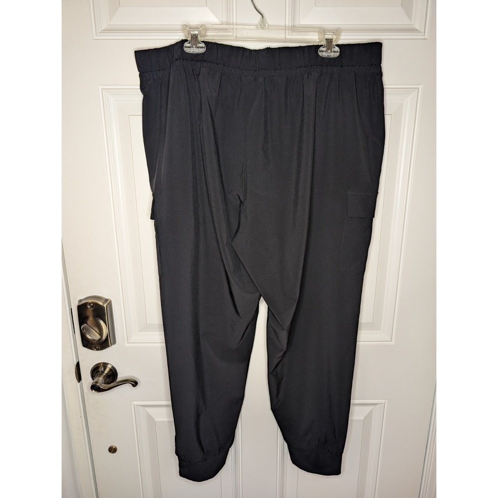 Susan Graver Weekend Black Elastic Waist Jogger Pants Women's Size XL Pockets - Picture 3 of 6